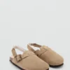 Clogs aus Schafsleder mit Futter in Felloptik