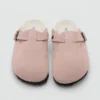 Clogs aus Schafsleder mit Futter in Felloptik