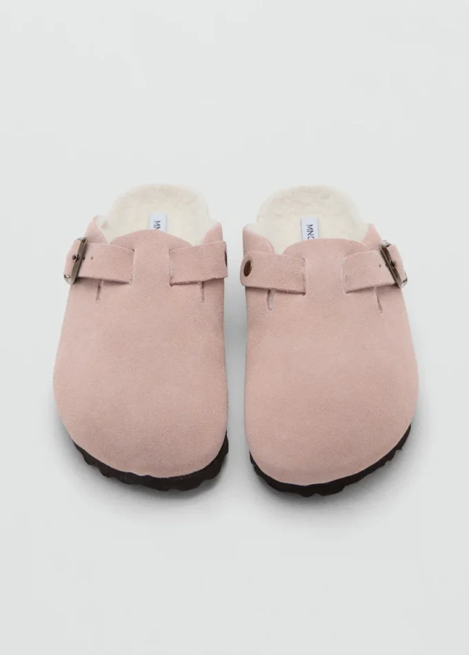 Clogs aus Schafsleder mit Futter in Felloptik