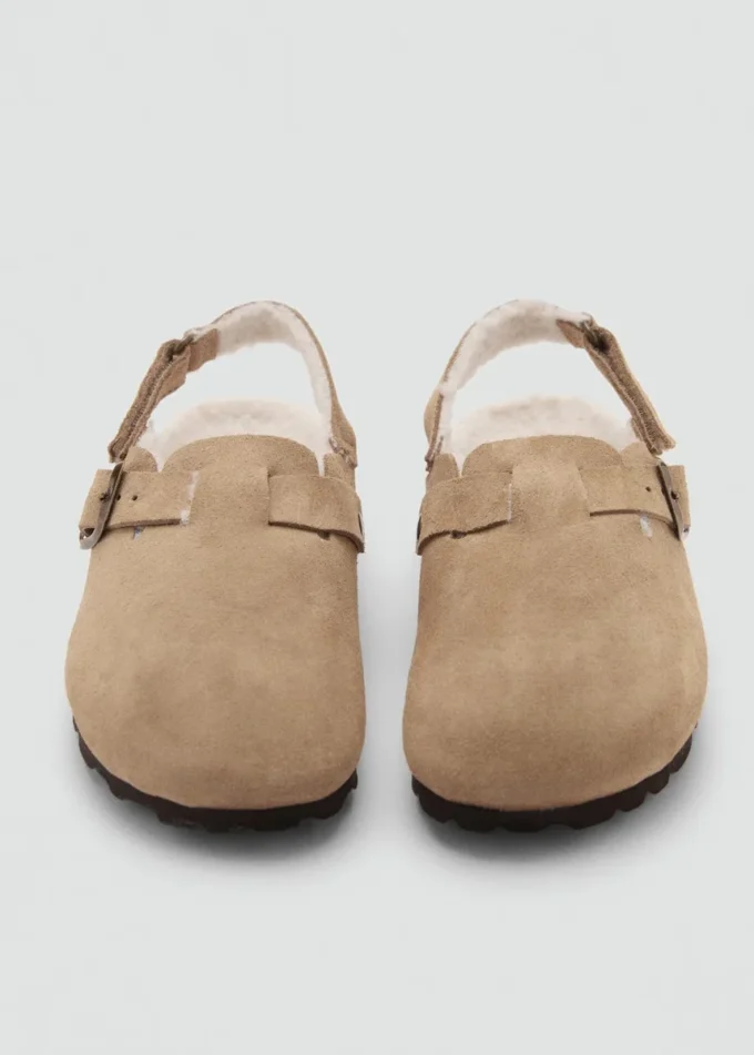 Clogs aus Schafsleder mit Futter in Felloptik