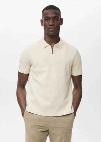 COOLMAX® Feinstrick-Poloshirt mit Reißverschluss