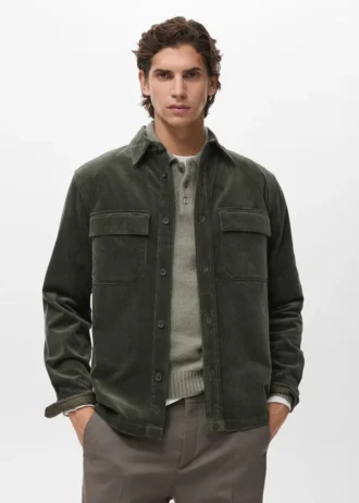 Cord-Overshirt mit Taschen