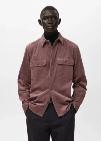 Cord-Overshirt mit Taschen