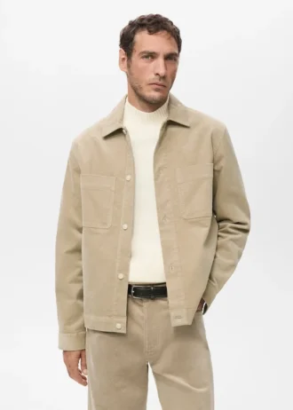 Cord-Overshirt mit Taschen