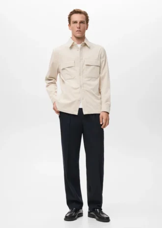 Cord-Overshirt mit Taschen
