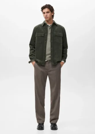 Cord-Overshirt mit Taschen