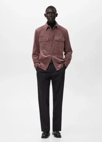 Cord-Overshirt mit Taschen