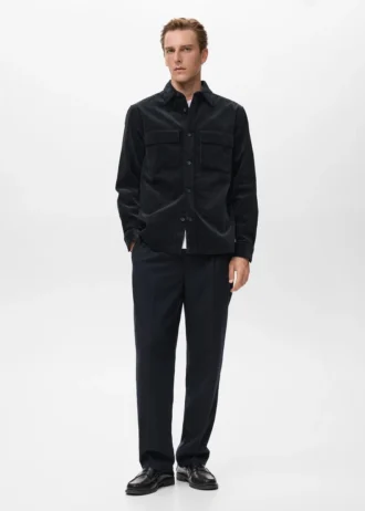 Cord-Overshirt mit Taschen