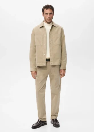 Cord-Overshirt mit Taschen