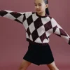 Strickjacke mit Argyle-Muster