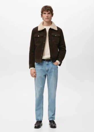 Cordjacke mit Futter in Lammfelloptik