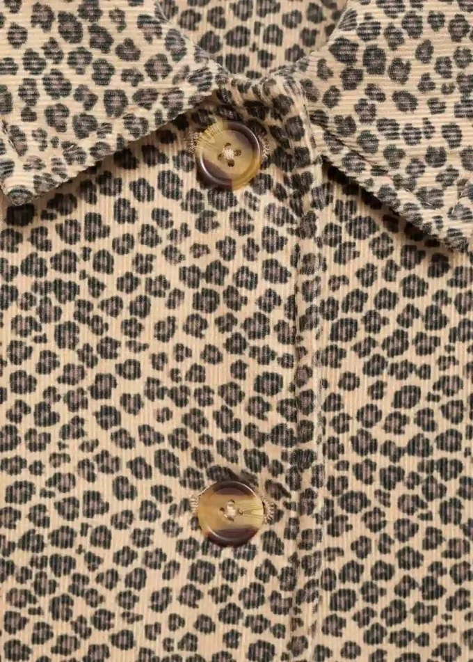 Cordmantel mit Leopardenmuster