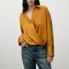 Crossover-Bluse aus Satin