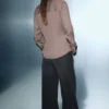 Crossover-Bluse aus Satin
