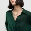 Crossover-Bluse aus Satin