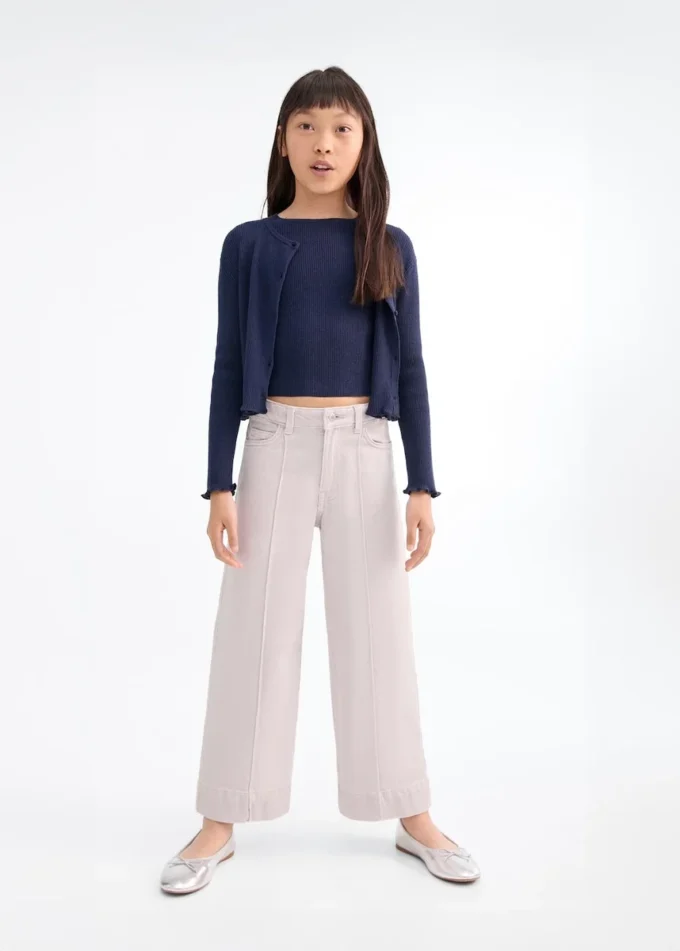 Culotte-Jeans mit Nahtdetails Culotte-Jeans mit Nahtdetails
