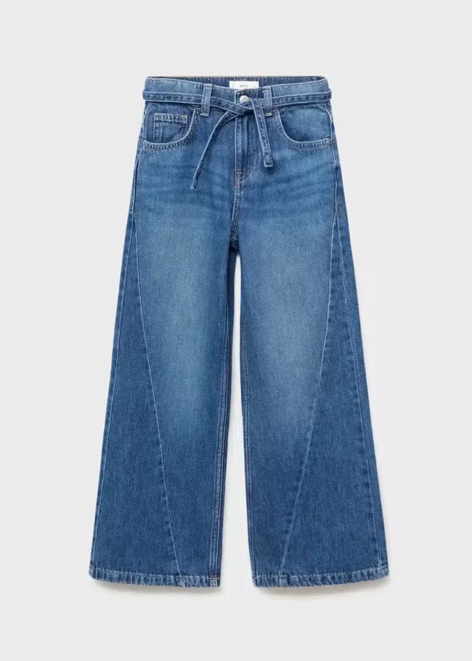 Culotte-Jeans mit Nahtdetails