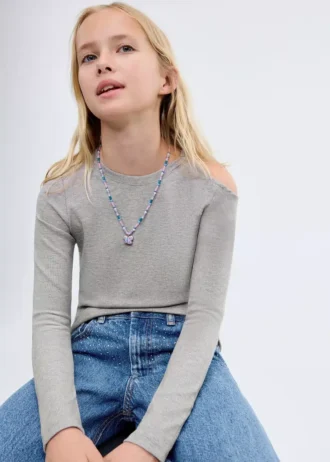 Culotte-Jeans mit Strasssteinen