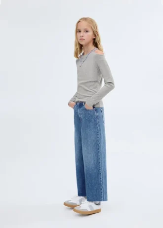 Culotte-Jeans mit Strasssteinen