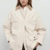 Denim-Barnjacke mit Cordkragen