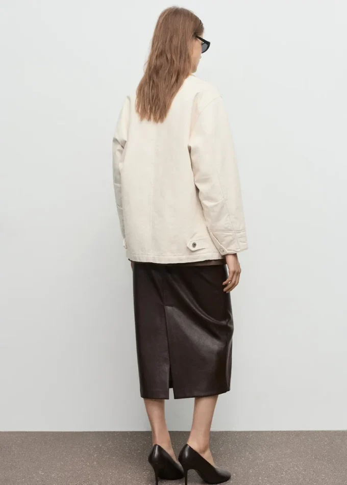 Denim-Barnjacke mit Cordkragen