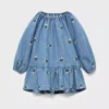 Denimkleid mit Blumenstickerei Denimkleid mit Blumenstickerei