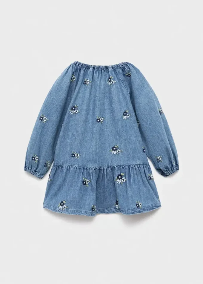 Denimkleid mit Blumenstickerei Denimkleid mit Blumenstickerei