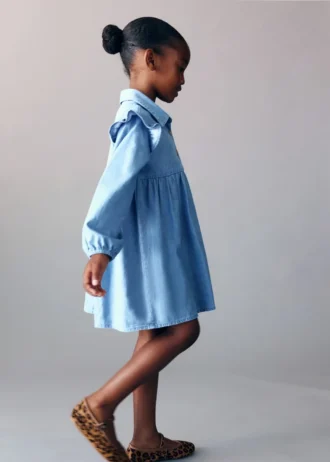 Denimkleid mit Rüschen