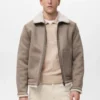 Doppelseitige Jacke mit Details aus Schaffell Doppelseitige Jacke mit Details aus Schaffell