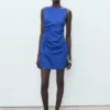 Drapiertes Leinenkleid Drapiertes Leinenkleid