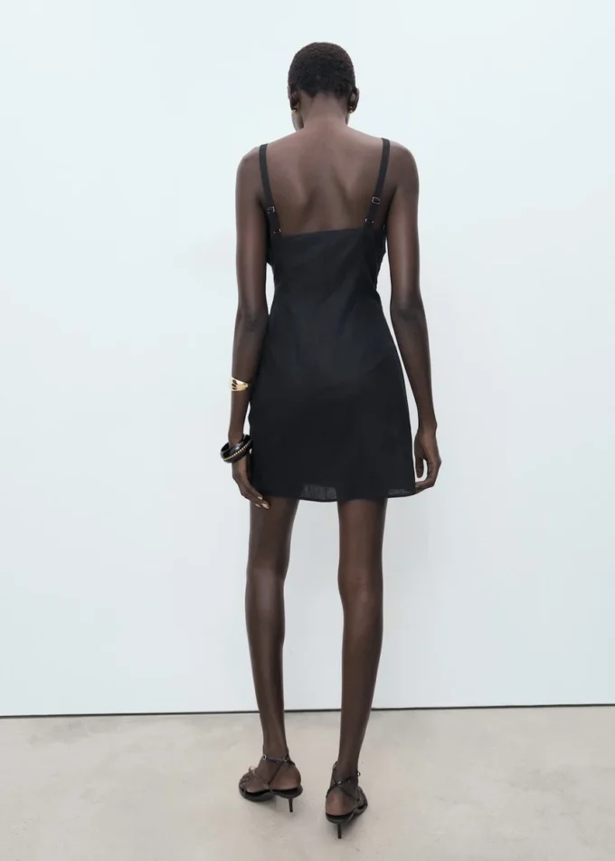 Drapiertes Leinenkleid Drapiertes Leinenkleid