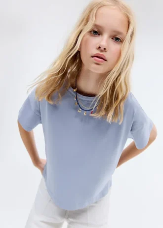 Einfarbiges Baumwoll-T-Shirt
