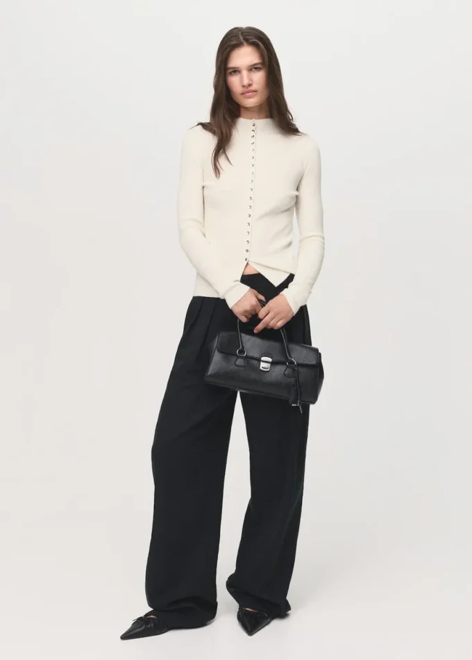 Fein gerippte Strickjacke Fein gerippte Strickjacke