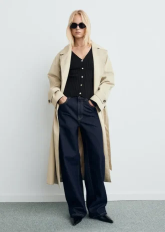 Fein gerippte Strickjacke