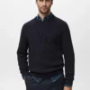 Fein gerippter Baumwollpullover