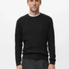 Fein gerippter Baumwollpullover