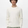 Fein gerippter Baumwollpullover