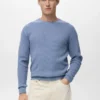 Fein gerippter Baumwollpullover