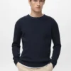 Fein gerippter Baumwollpullover