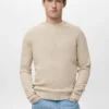 Fein gerippter Baumwollpullover