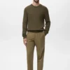 Fein gerippter Baumwollpullover