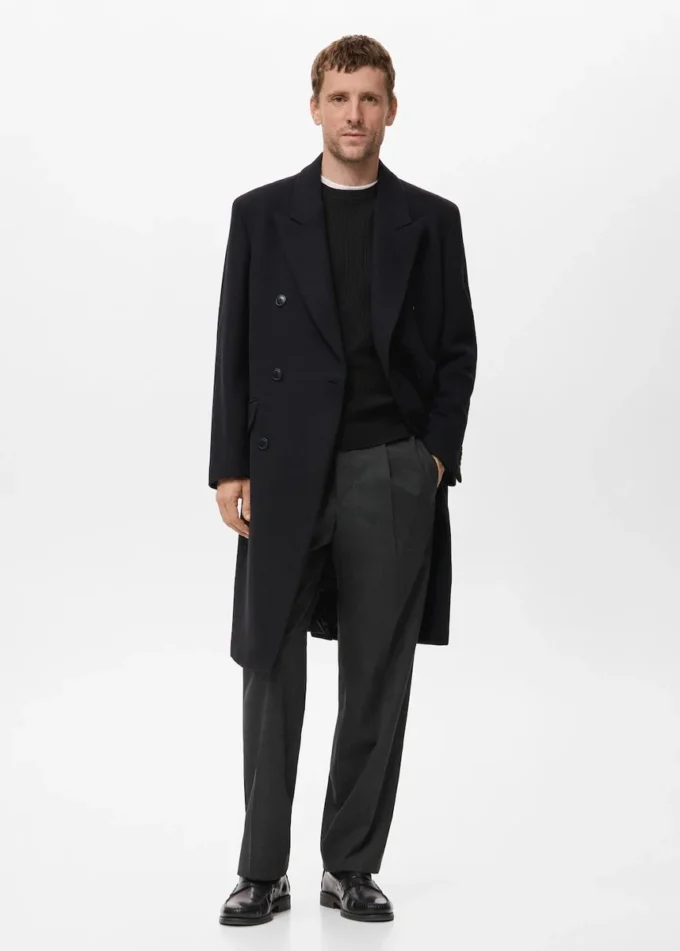 Fein gerippter Baumwollpullover