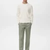 Fein gerippter Baumwollpullover
