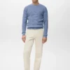 Fein gerippter Baumwollpullover
