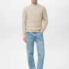Fein gerippter Baumwollpullover