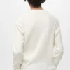 Fein gerippter Baumwollpullover