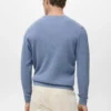 Fein gerippter Baumwollpullover
