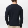 Fein gerippter Baumwollpullover