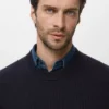 Fein gerippter Baumwollpullover