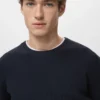 Fein gerippter Baumwollpullover